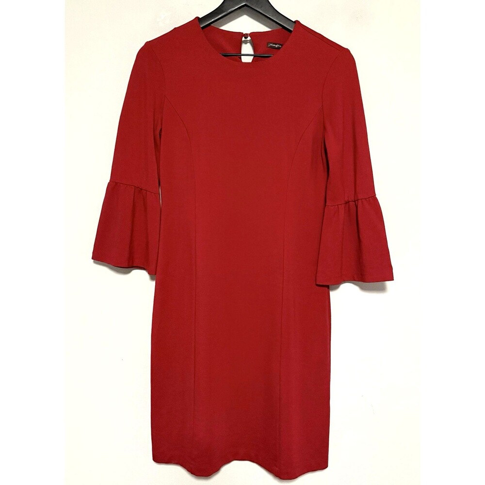 J. McLaughlin Keaton Sheath Dress Sz S Bell Sleeve Career Cocktail